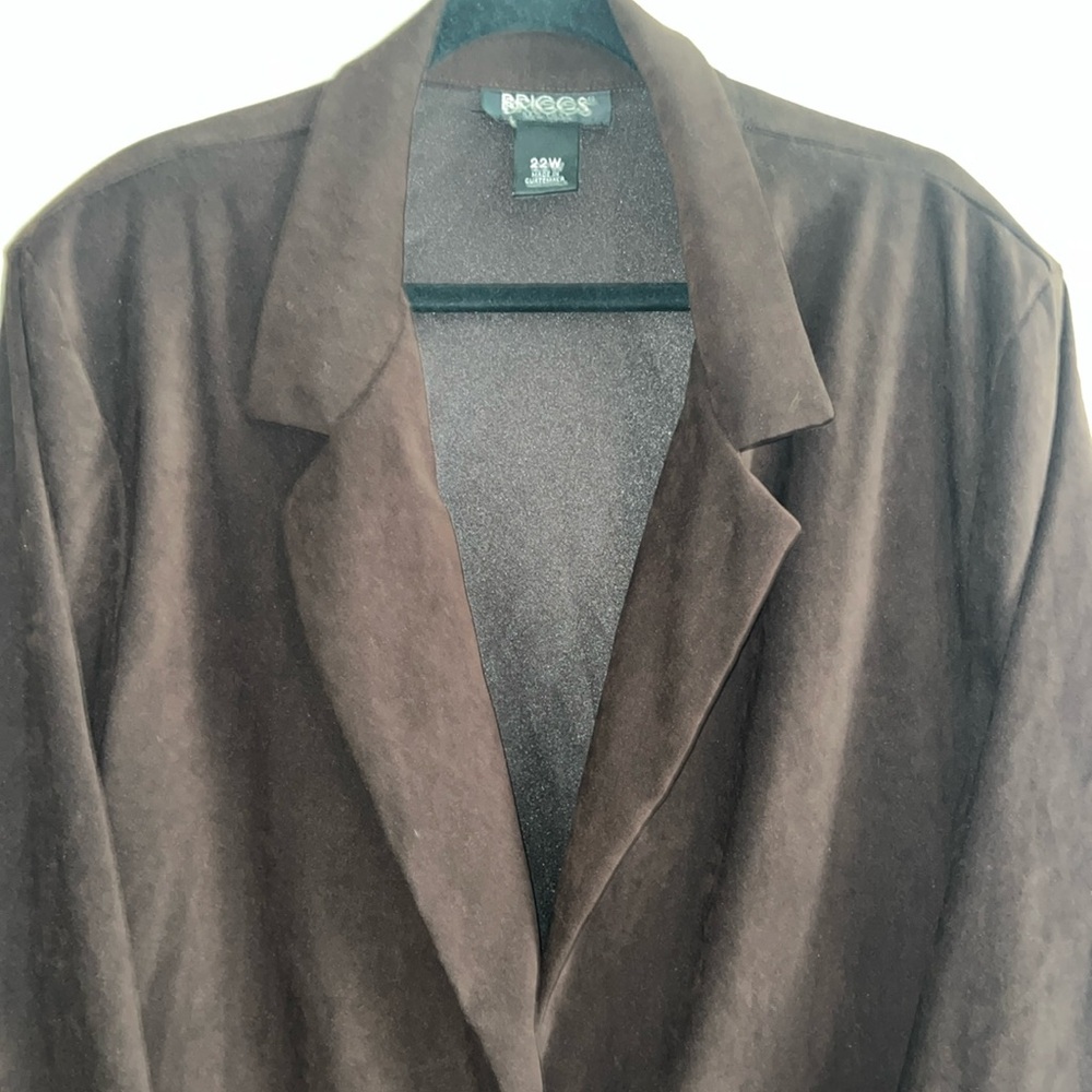 Briggs Women Sz 22 Dark Brown Blazer Jacket - Picture 4 of 6